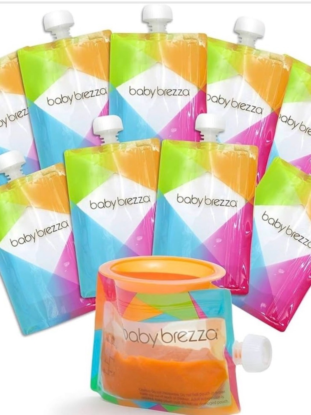 Baby Brezza Multi-Color Reusable Baby Food Pouches (Set)